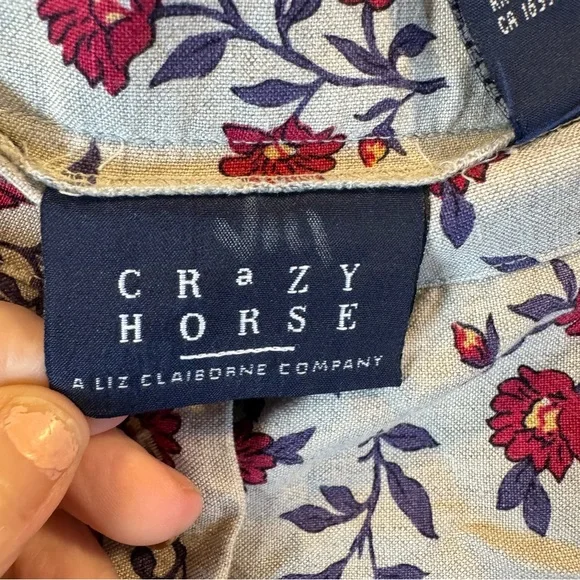 Chic Floral Maxi Skirt - Cream with Red flowers linen blend Read* - Picture 4 of 7